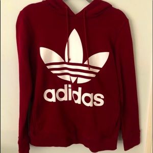 Burgundy Adidas Hoodie Size M